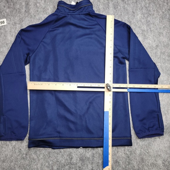 Adidas Track Jacket Kids Size XS Thumb Holes Full Zip Pocket Blue BR2707 - Picture 10 of 13